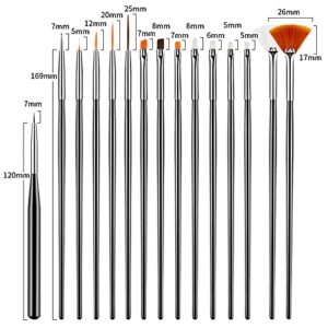 31pcs Nail Art Brushes Tools Set Dotting Tools for Gel Polish | Dust Brush,Striping Brushes for Long Lines, Drawing Pen Design supply