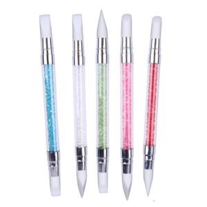 5 Pcs Dual Tipped Silicone Nail Art Sculpture Pens