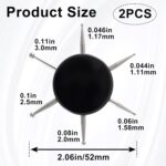 Nail Dotting Tool, 6-in-1 Metal Dotting Tool Nail Art, Circular Nail Design Dotting Pen, Ergonomic Dotting Disc for Manicure Embossing, Tracing, Painting - Black, 2pcs