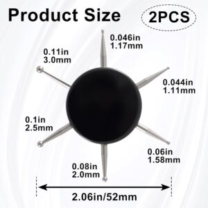 Nail Dotting Tool, 6-in-1 Metal Dotting Tool Nail Art, Circular Nail Design Dotting Pen, Ergonomic Dotting Disc for Manicure Embossing, Tracing, Painting - Black, 2pcs