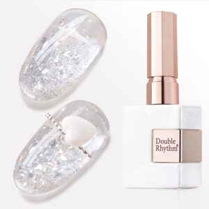 Clear Silver Glitter Gel Polish Shimmer Reflective 15ml