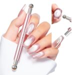 Pink Double End Cat Eye Nail Magnet Tool Wide Narrow Tips DIY
