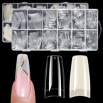 French Soft Gel Nail Tips 1008 Pcs Clear Natural 12 Sizes
