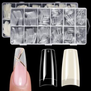 French Soft Gel Nail Tips 1008 Pcs Clear Natural 12 Sizes