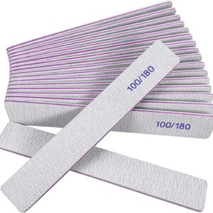 100/180 Grit Emery Boards Nail Files 12 Pack Gray