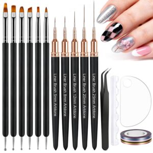 Nail Art Kit Striping Tape Pens Dotting Tools Liner Brushes