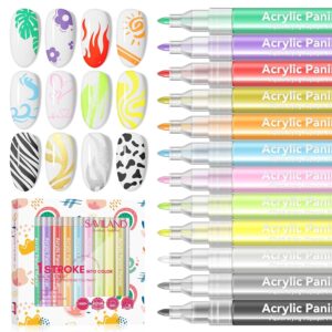 Nail Art Pens 12 Colors 3D Acrylic Paint Liner Dotting Kit