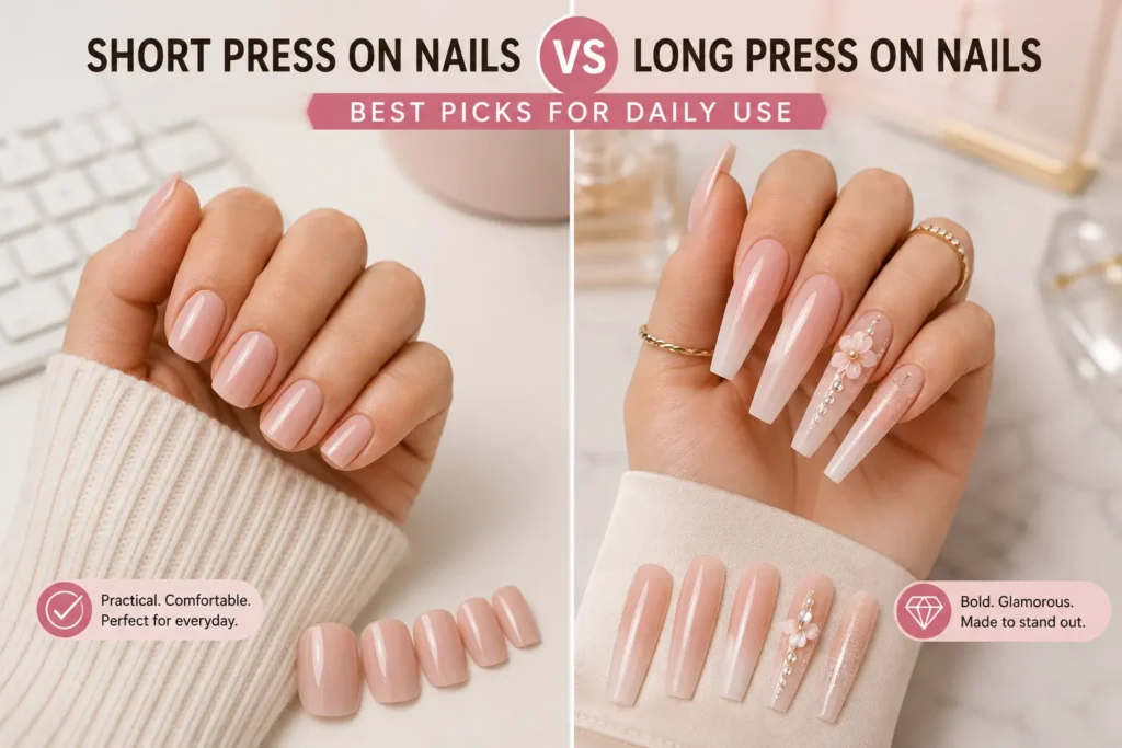 Short Press On Nails vs Long: Best Picks for Daily Use