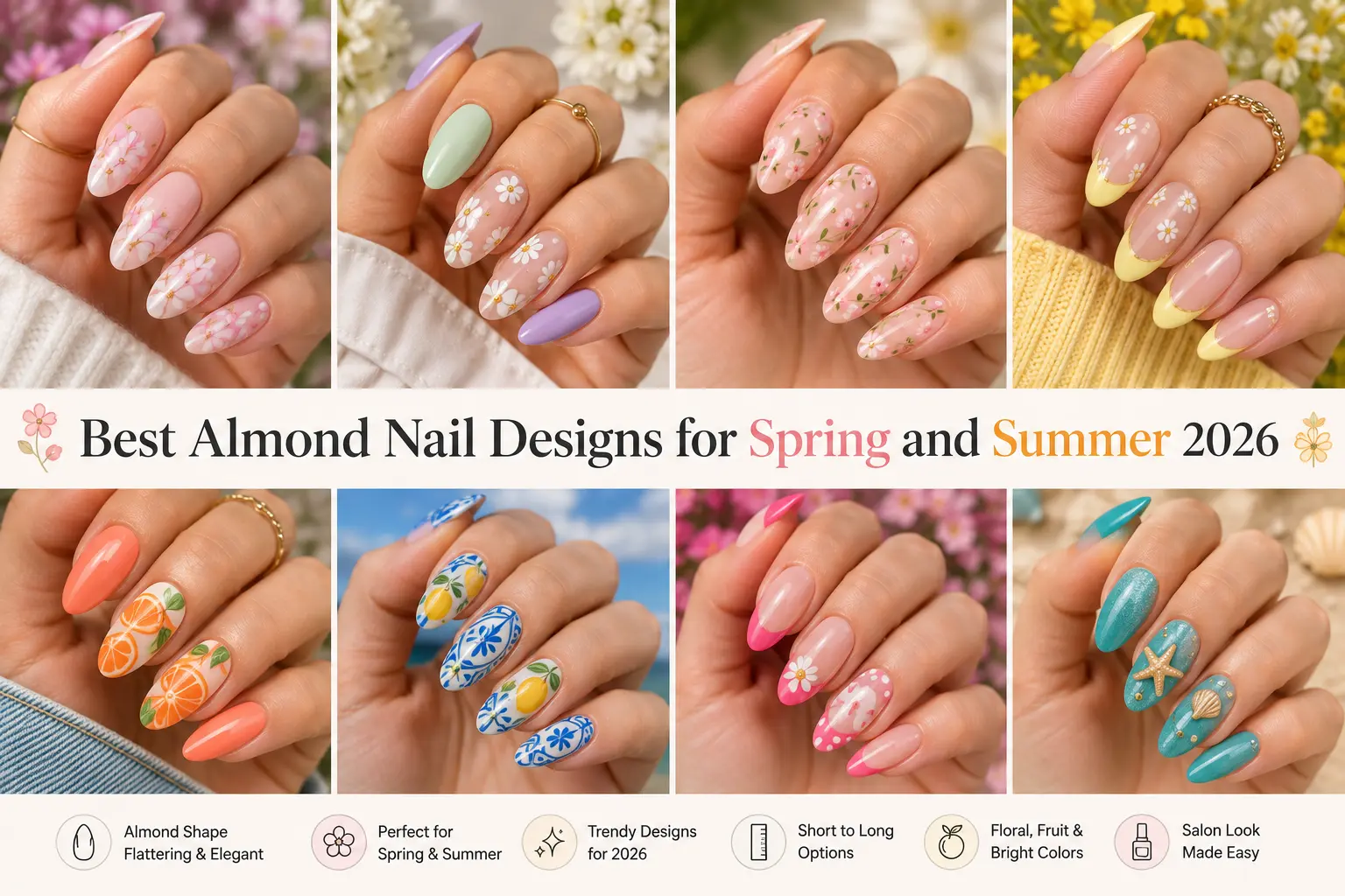 Best Almond Nail Designs for Spring and Summer 2026