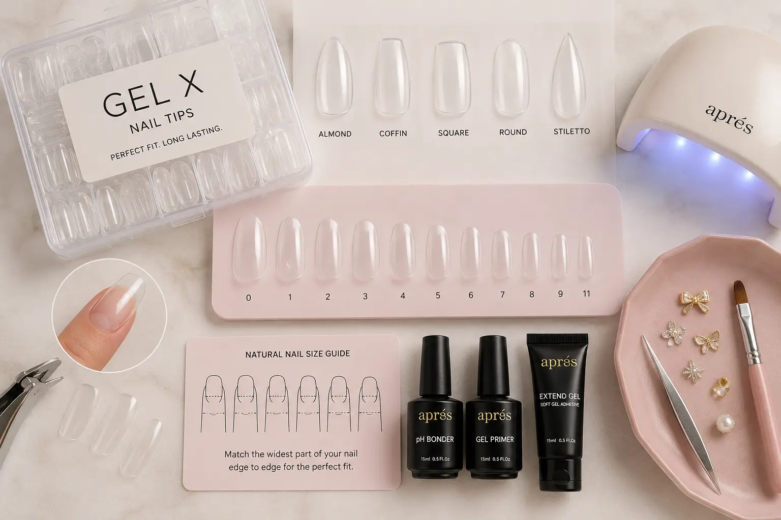 Gel X Nail Tips: The Ultimate Size and Shape Guide (2026)